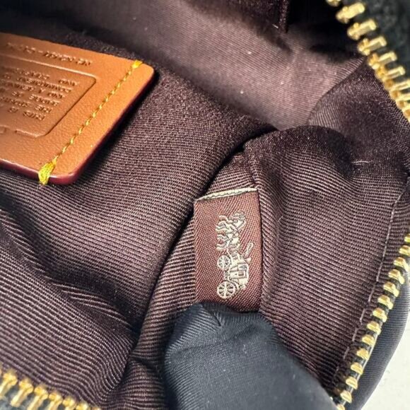 Coach Mini Rowan Crossbody Bag In Signature Leather IN Black - Picture 11 of 13